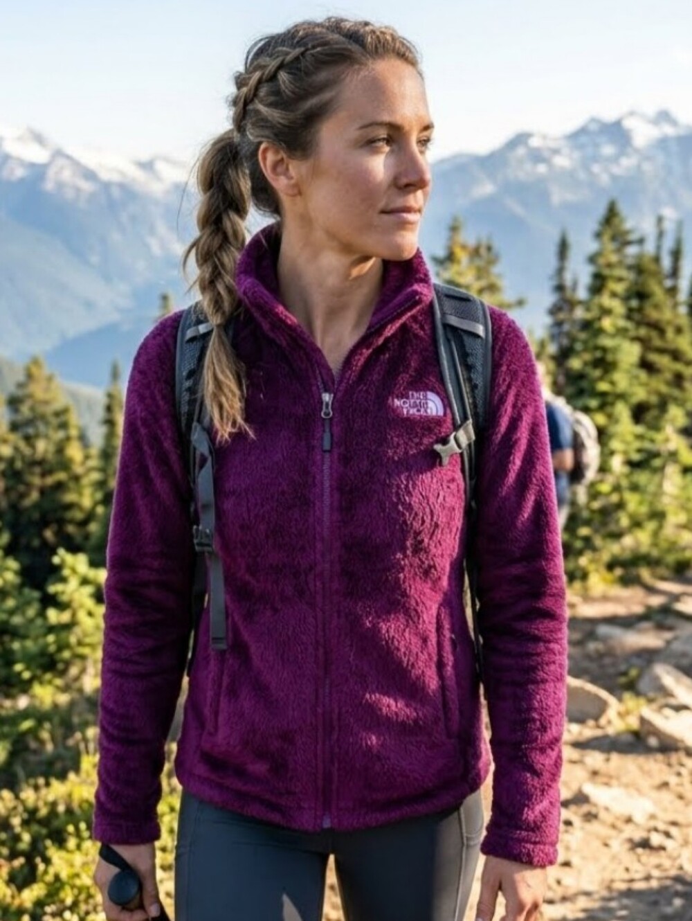 THE NORTH FACE Jacket Magenta Thermal Fleece Full Zip Denali Medium